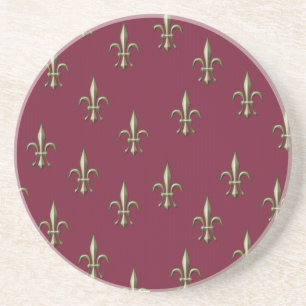 Dessous De Verre En Grès Fleur rouge de Lis