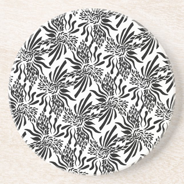 Dessous De Verre En Grès Fleur sophistiquée (Devant)