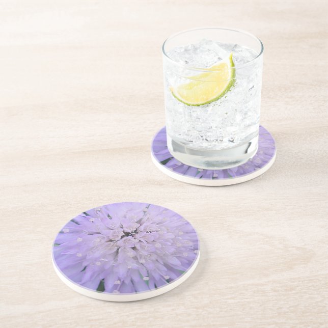 Dessous De Verre En Grès Fleur violette (Côté)