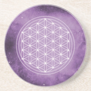 Dessous De Verre En Grès Fleur Violette de la Vie