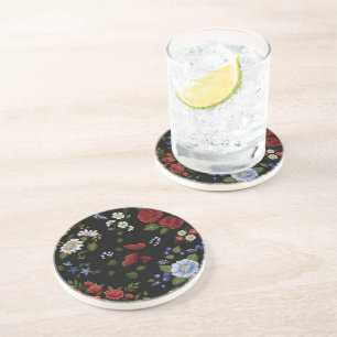 Dessous De Verre En Grès Fleurs