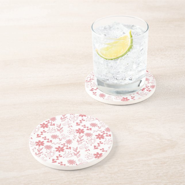 Dessous De Verre En Grès Fleurs (Côté)