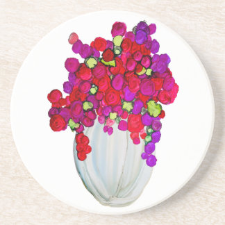 Dessous De Verre En Grès Fleurs dans un vase