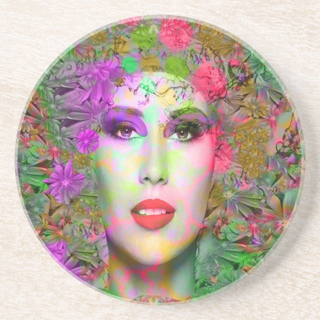Dessous De Verre En Grès Fleurs dans vos cheveux (Devant)