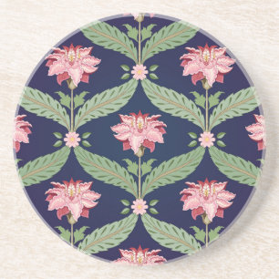 Dessous De Verre En Grès Fleurs de Fantaisie : Motifs Indiens Sombres