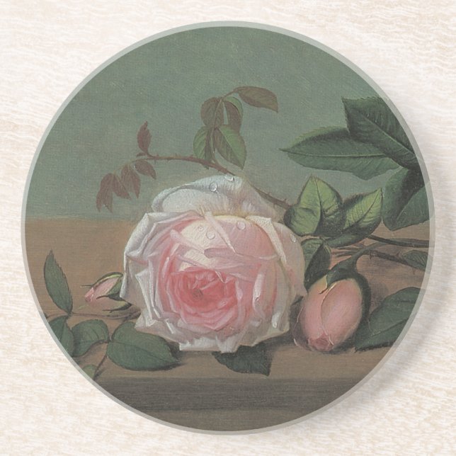 Dessous De Verre En Grès Fleurs de la vie morte sur une haie par Otto Ottes (Devant)