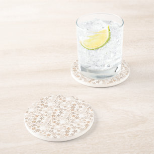 Dessous De Verre En Grès Fleurs de marguerite beige esthétique florale Dits