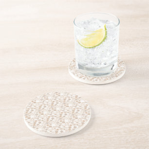 Dessous De Verre En Grès Fleurs de marguerite beige esthétique florale Dits