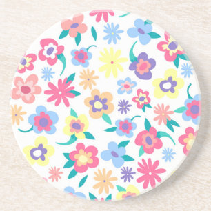 Dessous De Verre En Grès Fleurs de printemps colorées mignonnes motif
