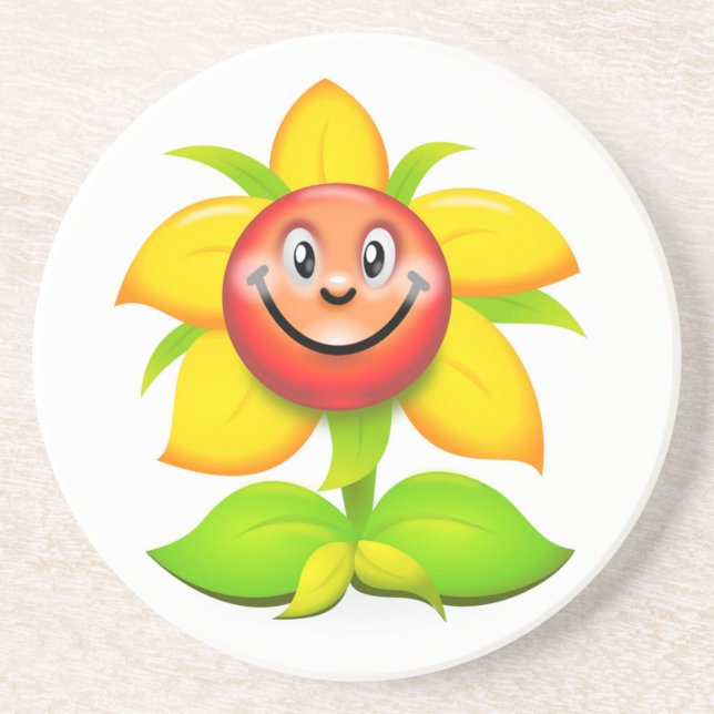 DESSOUS DE VERRE EN GRÈS FLEURS DE VISAGE (Devant)