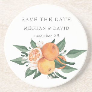 Dessous De Verre En Grès Fleurs d'Orange Botanique de Citron pour Mariage  