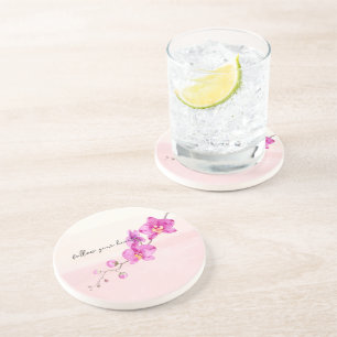 Dessous De Verre En Grès Fleurs d'orchidées roses