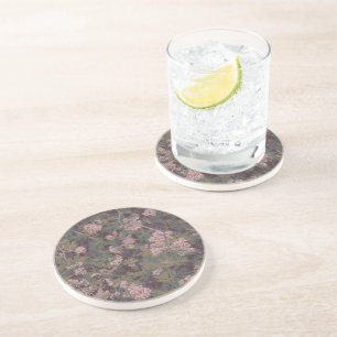 Dessous De Verre En Grès Fleurs, feuilles, et camouflage