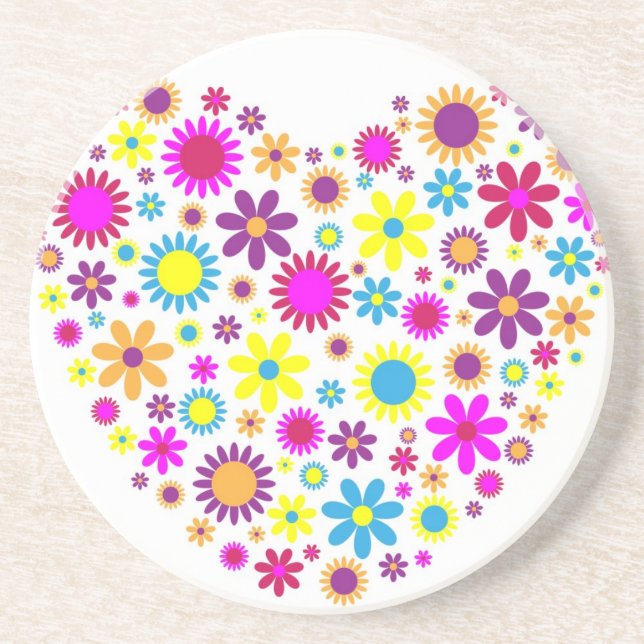 Dessous De Verre En Grès Fleurs heureuses (Devant)