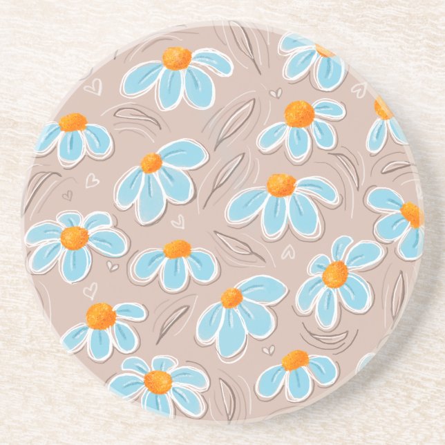 Dessous De Verre En Grès Fleurs Heureuses Grès (Devant)