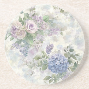 Dessous De Verre En Grès Fleurs roses violettes romantiques