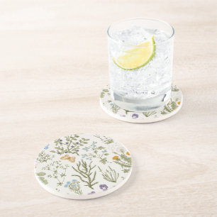 Dessous De Verre En Grès Fleurs sauvages floraux d'été