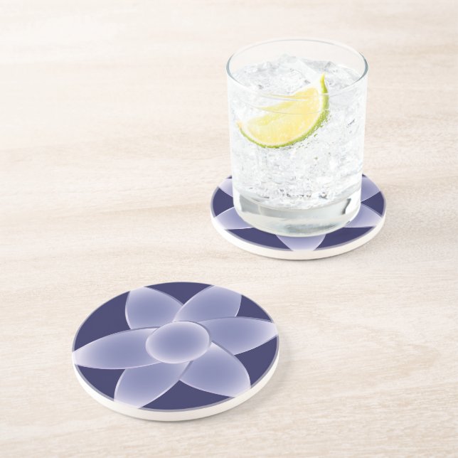 Dessous De Verre En Grès Fleurs violettes (Côté)