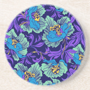 Dessous De Verre En Grès Fleurs violettes et bleues William Morris