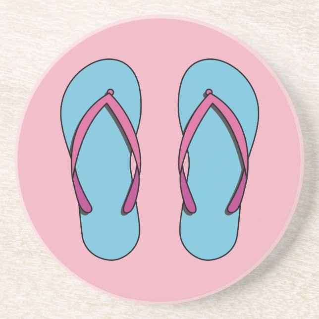 Dessous De Verre En Grès Flip Flops de plage (Devant)