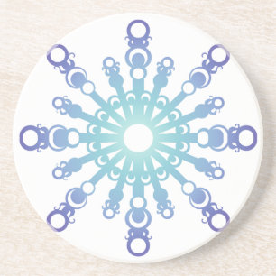 Dessous De Verre En Grès Flocon bleu IV