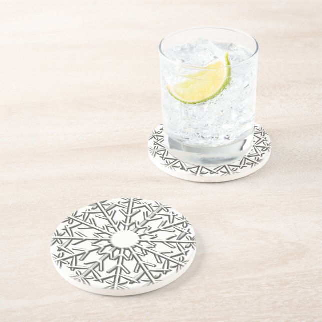 Dessous De Verre En Grès Flocon de neige complexe (Côté)