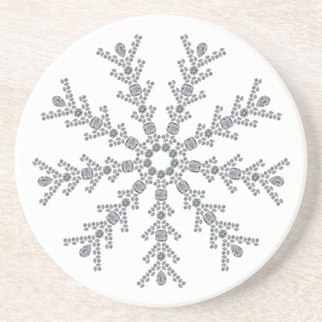 Dessous De Verre En Grès Flocon de neige de glace (Devant)