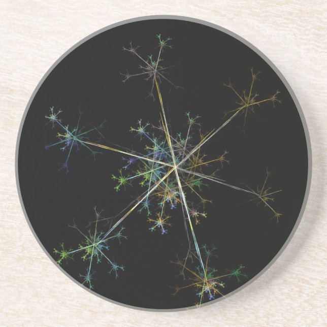 Dessous De Verre En Grès Flocon de neige fractal (Devant)
