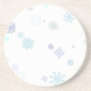 Dessous De Verre En Grès Flocons de neige pâles