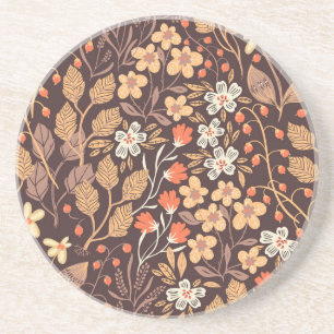 Dessous De Verre En Grès Flora d'automne : Vintage Motif sans couture