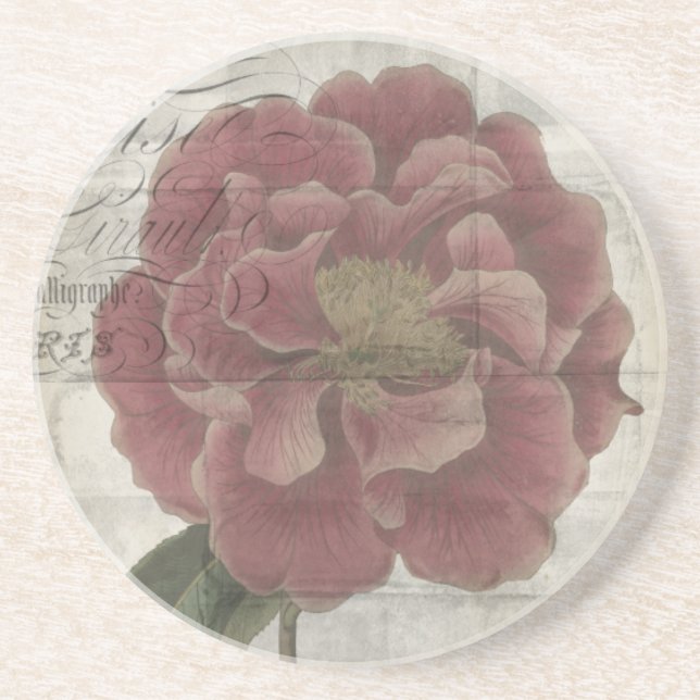Dessous De Verre En Grès Floral français III (Devant)
