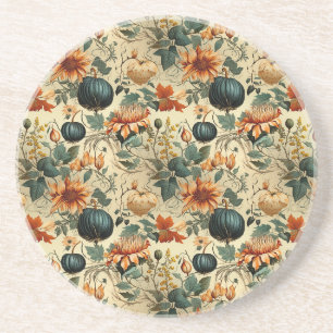 Dessous De Verre En Grès Floral Thanksgiving Motif Vintage (6)
