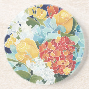 Dessous De Verre En Grès Florals II de minuit