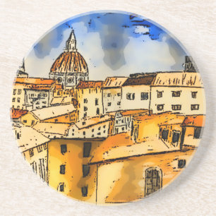 Dessous De Verre En Grès Florence Italie Carré