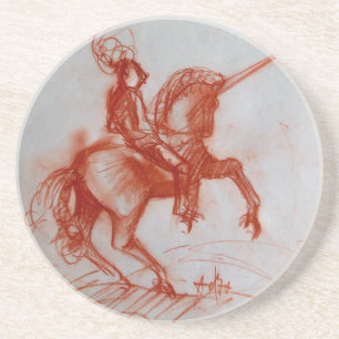 DESSOUS DE VERRE EN GRÈS FLORENTINE KNIGHT ON HORSEBACK