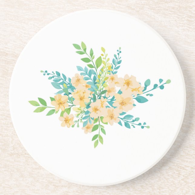 Dessous De Verre En Grès "Flores del campo" (Devant)