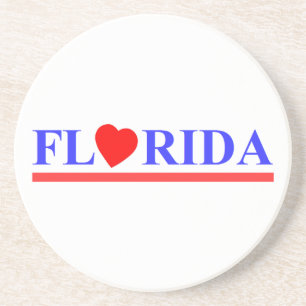 Dessous De Verre En Grès Florida coeur rouge