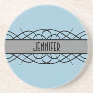 Dessous De Verre En Grès Flourish Gray Deco