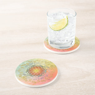 Dessous De Verre En Grès Flower of Life / Blume des Lebens - Ornament IV BG