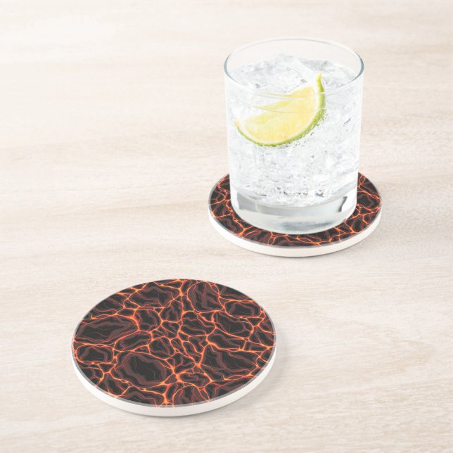 Dessous De Verre En Grès Flux de lave (Côté)