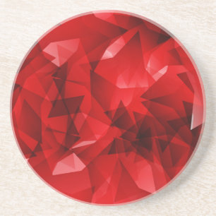 Dessous De Verre En Grès Fond géométrique abstrait rouge-51083