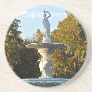 Dessous De Verre En Grès Fontaine de parc de la Géorgie Forsyth de la