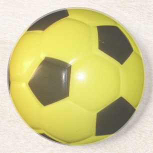 Dessous De Verre En Grès Football Jaune et Noir (Football)