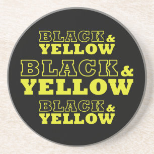 Dessous De Verre En Grès Football noir et jaune de Pittsburgh