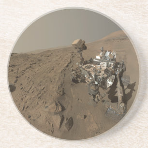 Dessous De Verre En Grès Forage de Mars Curiosity Paysage Martien Rouge