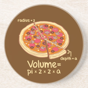 Dessous De Verre En Grès Formule mathématique = Pi*z*z*a de volume de pizza