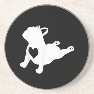 Dessous De Verre En Grès French Bulldog Yoga Love Heart Frenchie Workout