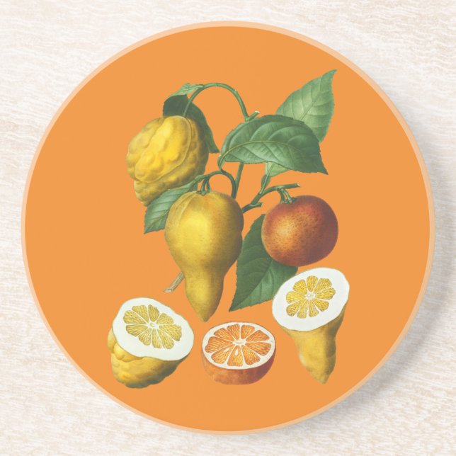 DESSOUS DE VERRE EN GRÈS FRUITS DE CITRÉ (Devant)