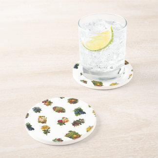 Dessous De Verre En Grès Fruits et fleurs vintages