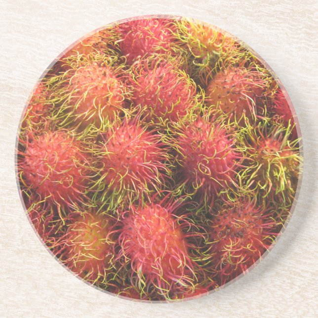Dessous De Verre En Grès Fruits tropicaux Rambutan (Devant)